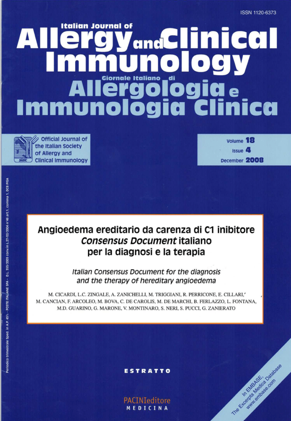 Torino 2006: Consensus conference italiana sull'angioedema.