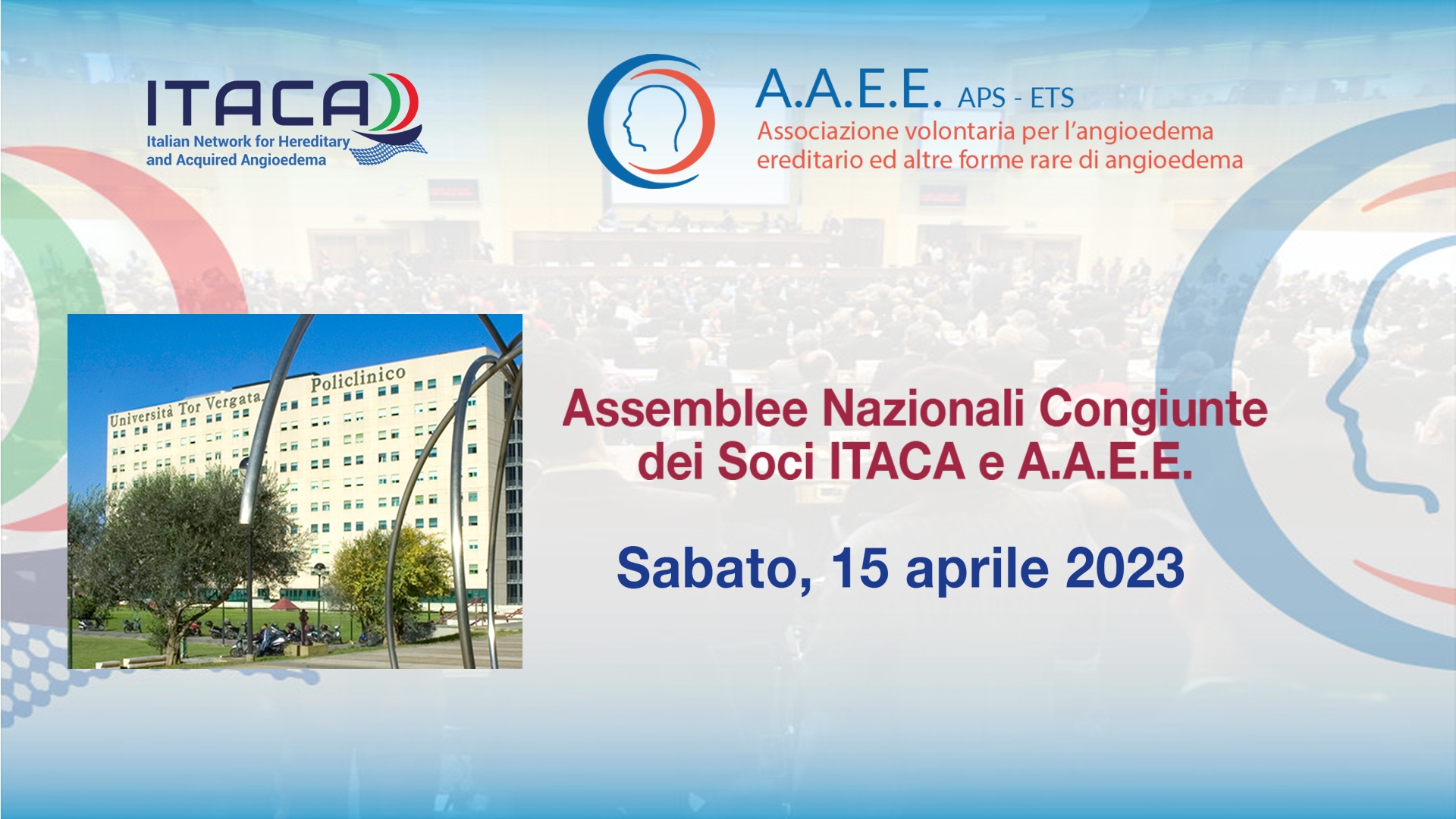 Assemblee Nazionali Congiunte dei soci ITACA e A.A.E.E. 2023